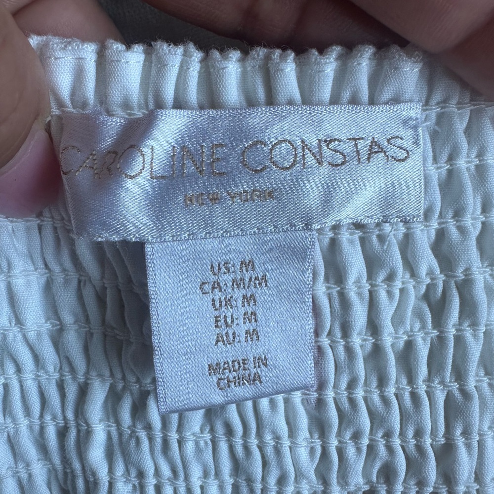 Caroline Constas Embroidered Linen Romper - Mediterranean Food Print - Size M. - Picture 5 of 17